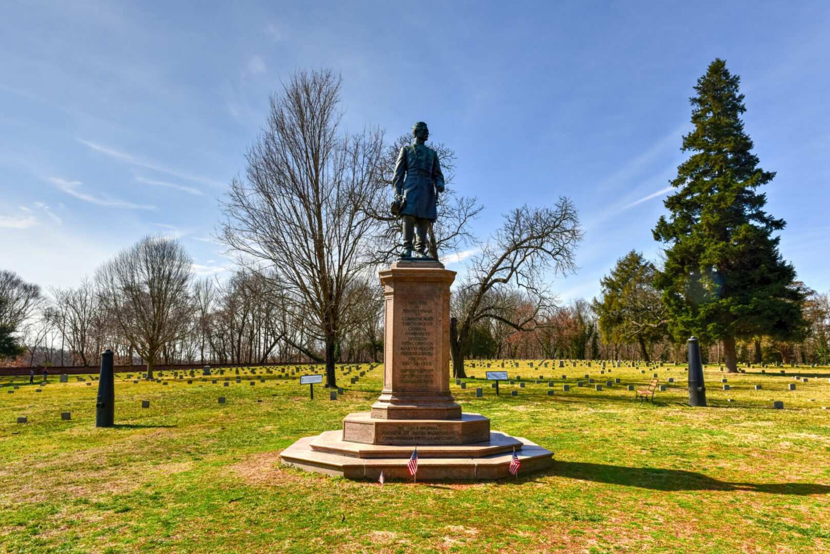 Monument to General Humphrey on a Battlefield in Fredericksburg, Virginia