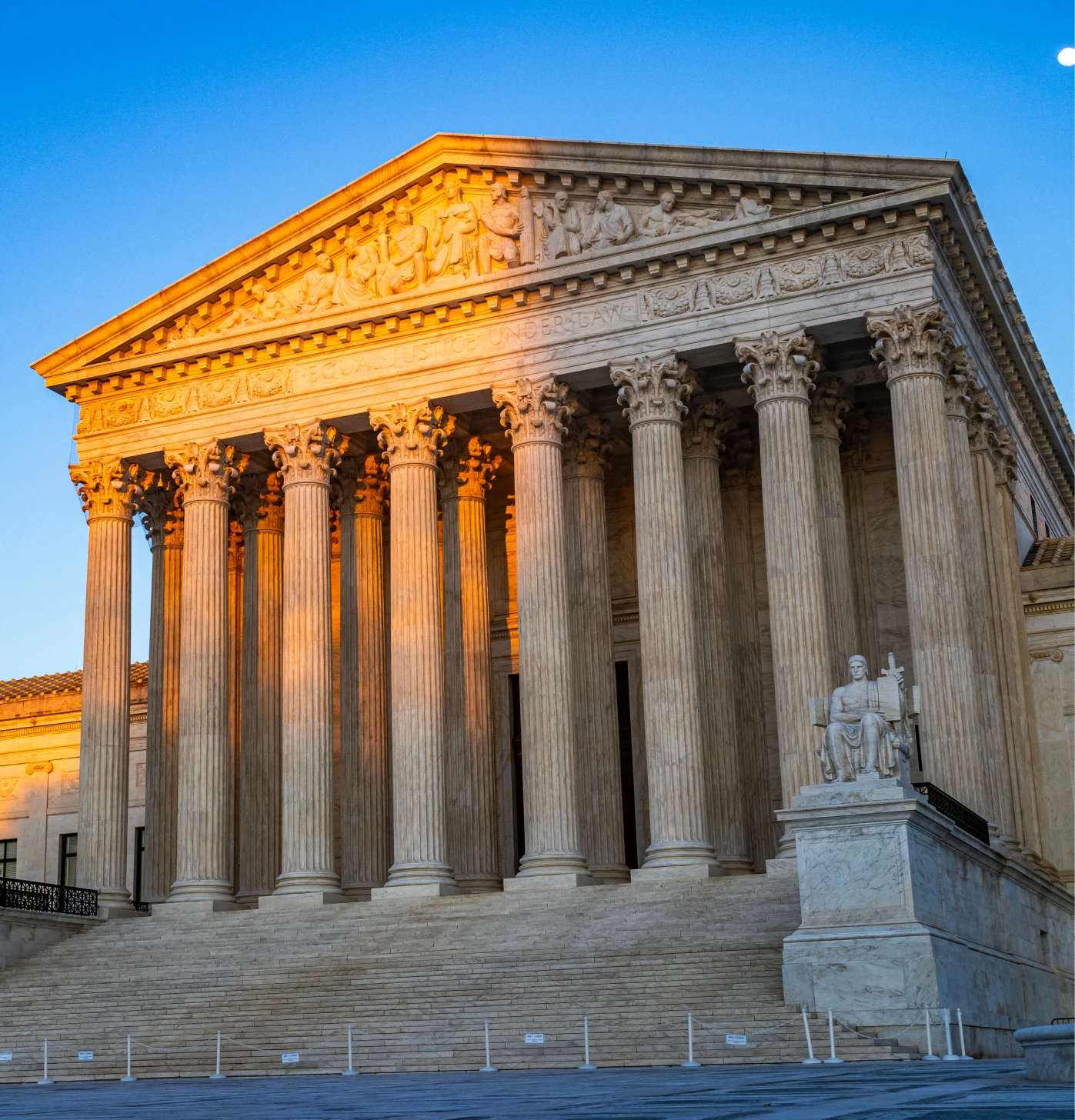 Supreme Court building at sunset, Washington D.C.
